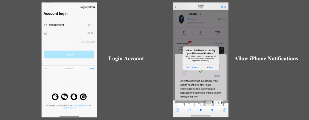 Login and Allow iPhone Notification
