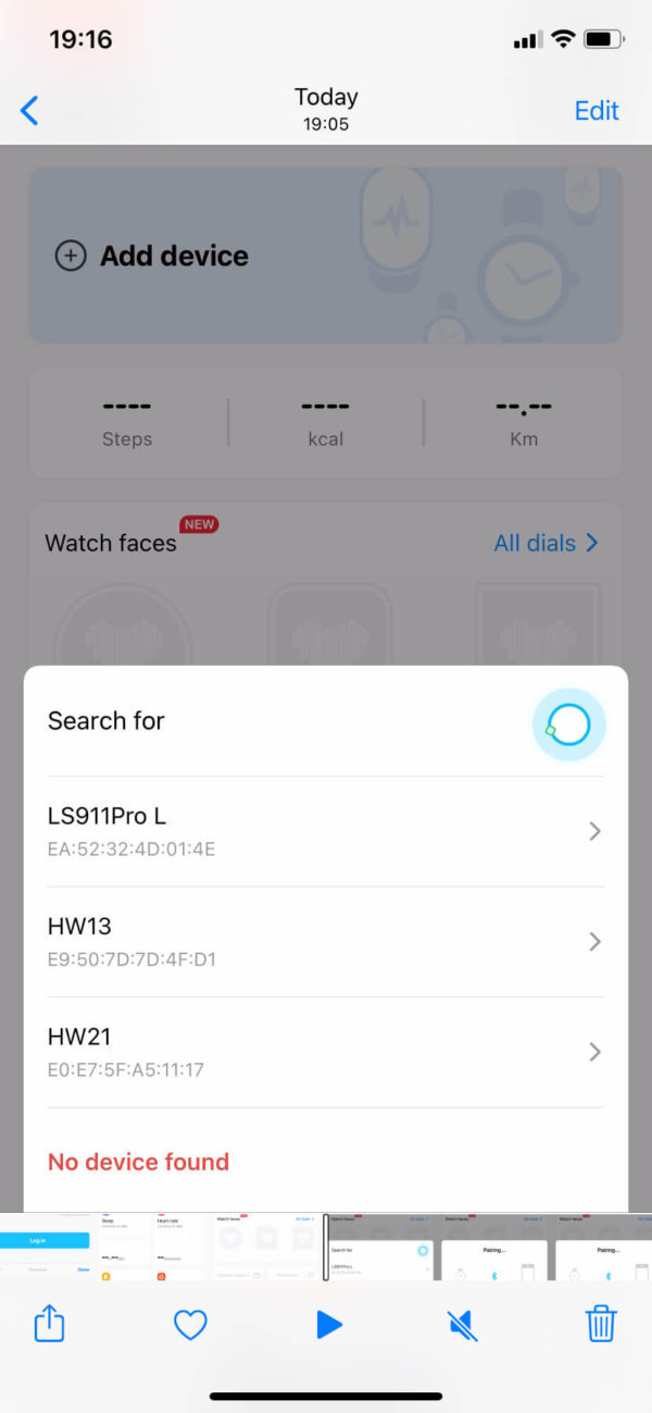Search device IOS