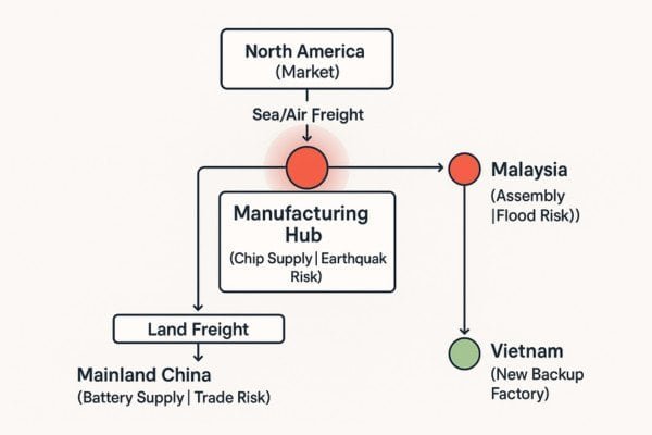 Garmin supply chain risk map